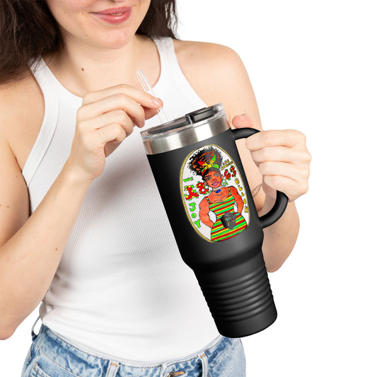 Travel Mug - Juneteenth and Black Girl Magic Design