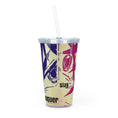 Load image into Gallery viewer, Slay and Conquer Plastic Tumbler with Straw