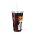 Load image into Gallery viewer, Chained Plastic Tumbler with Straw