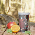 Load image into Gallery viewer, Chained Plastic Tumbler with Straw