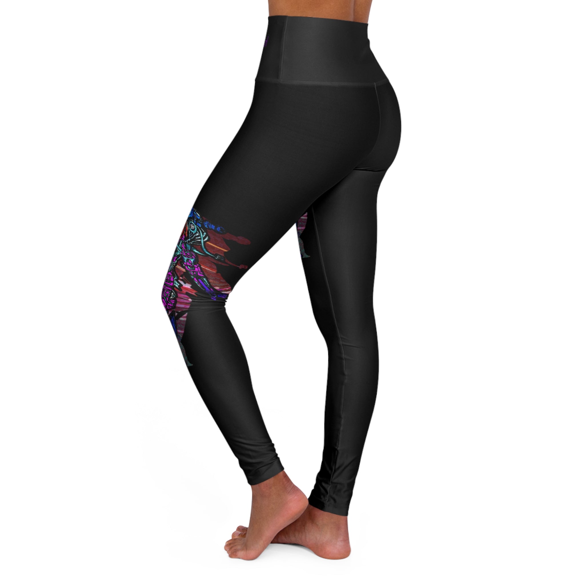 Futuristic Girl High Waisted Yoga Leggings (AOP)