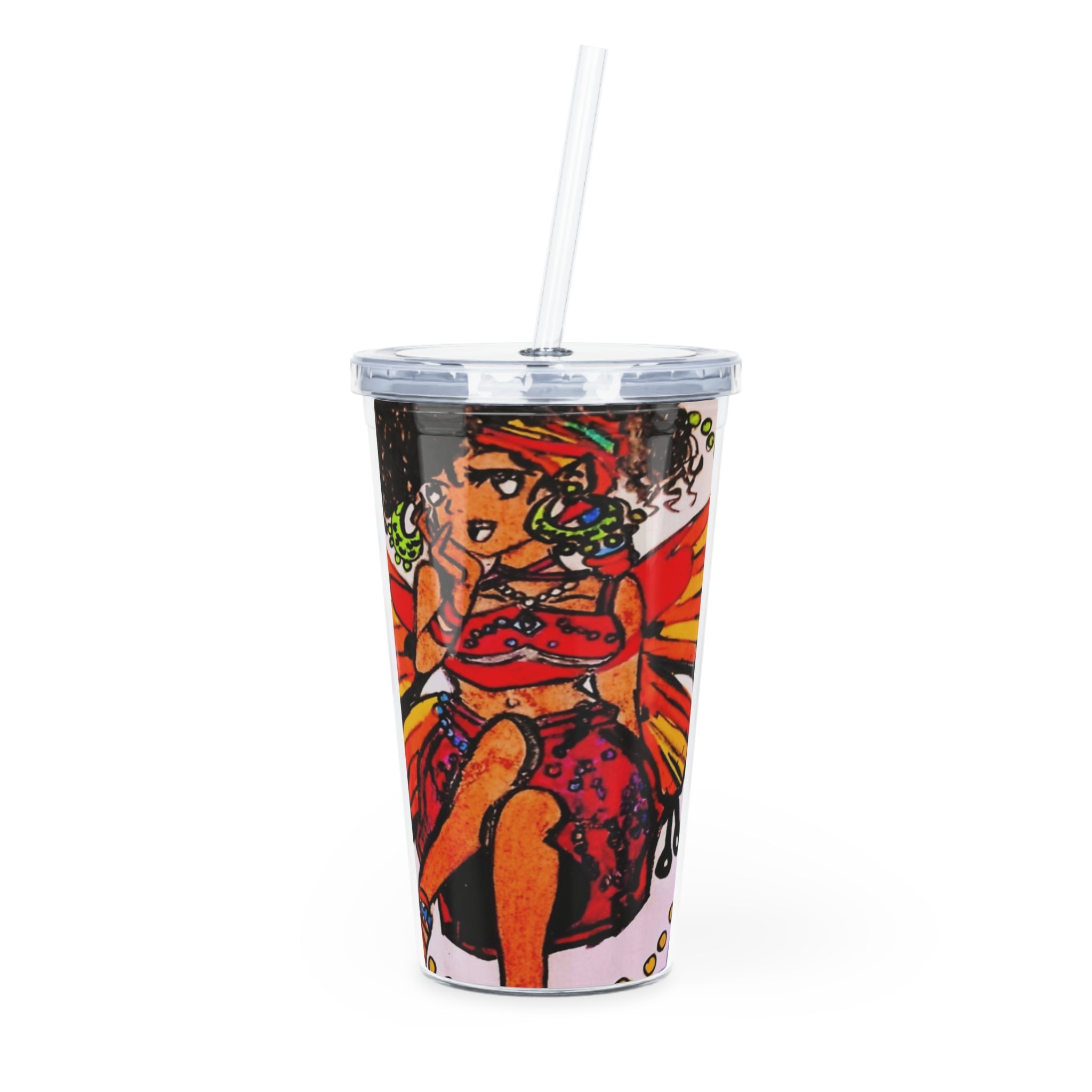 Divine Fairy Plastic Tumbler with Straw