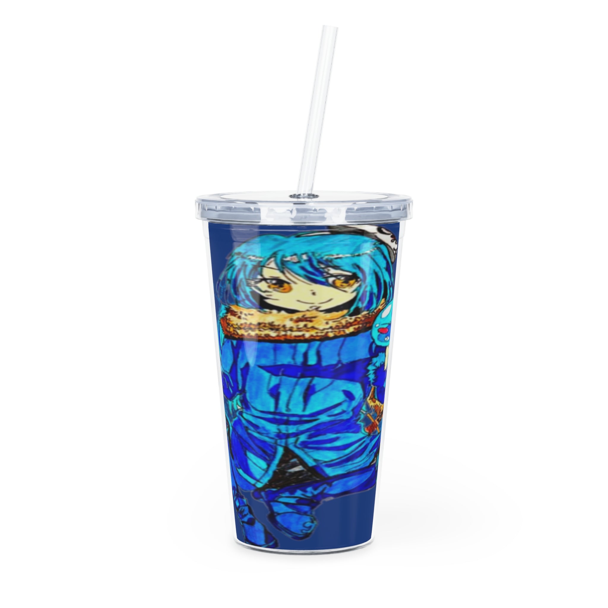 As a Slime Plastic Tumbler with Straw