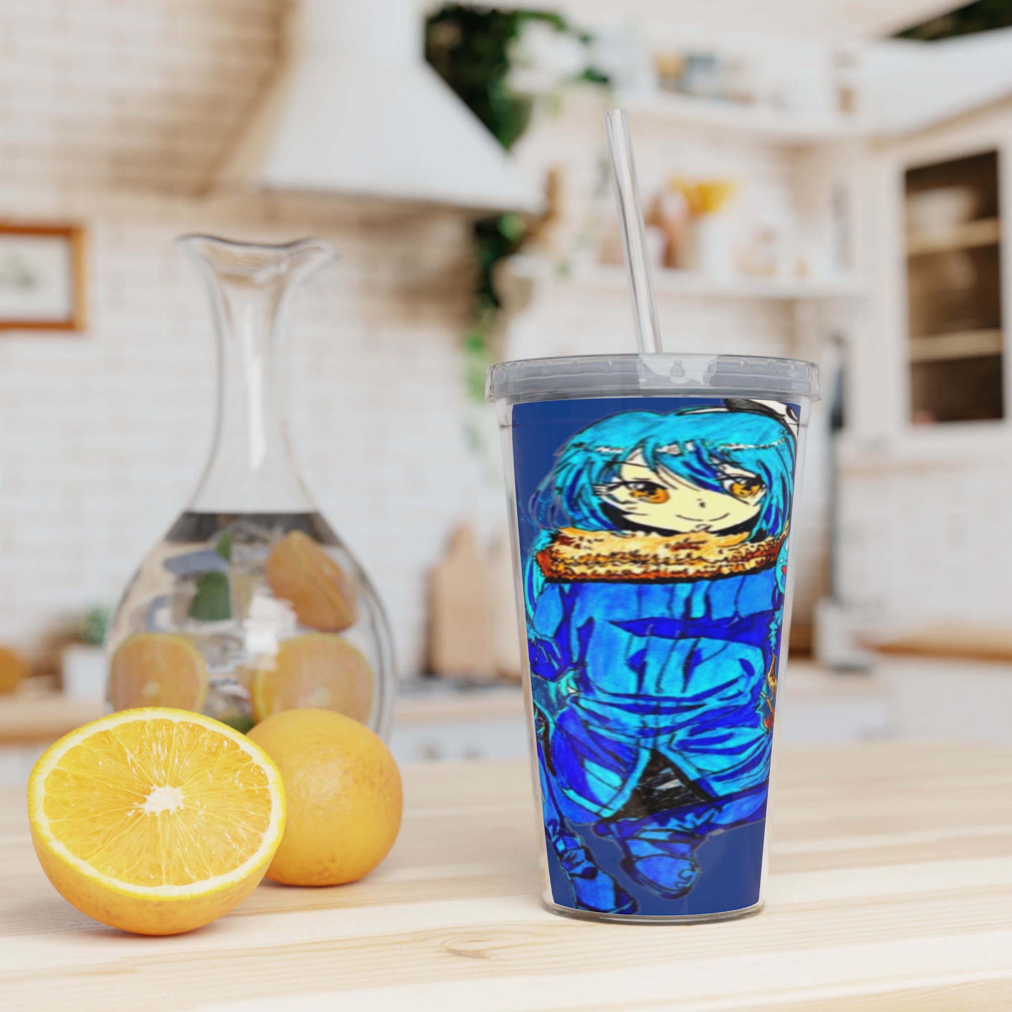 As a Slime Plastic Tumbler with Straw