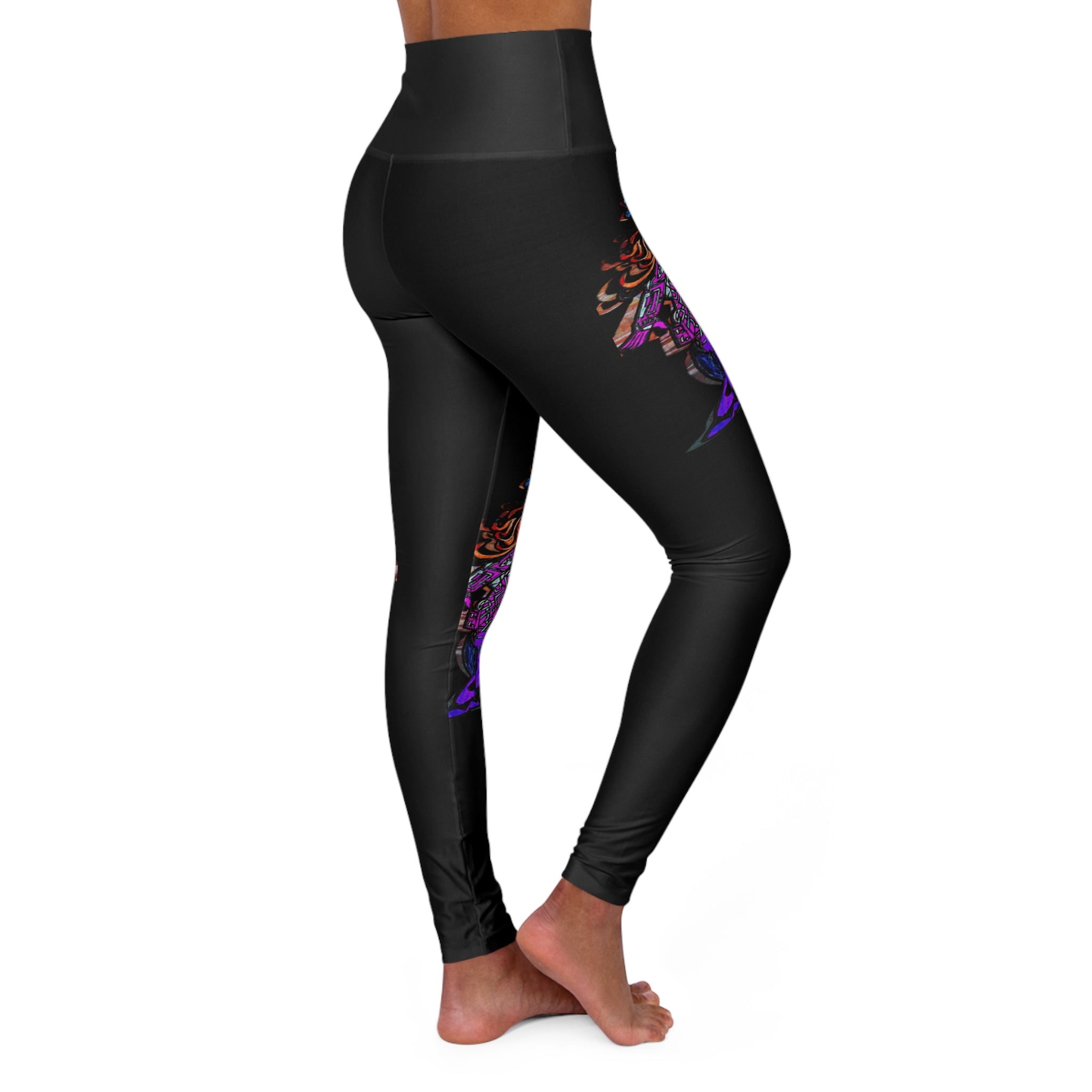 Futuristic Girl High Waisted Yoga Leggings (AOP)