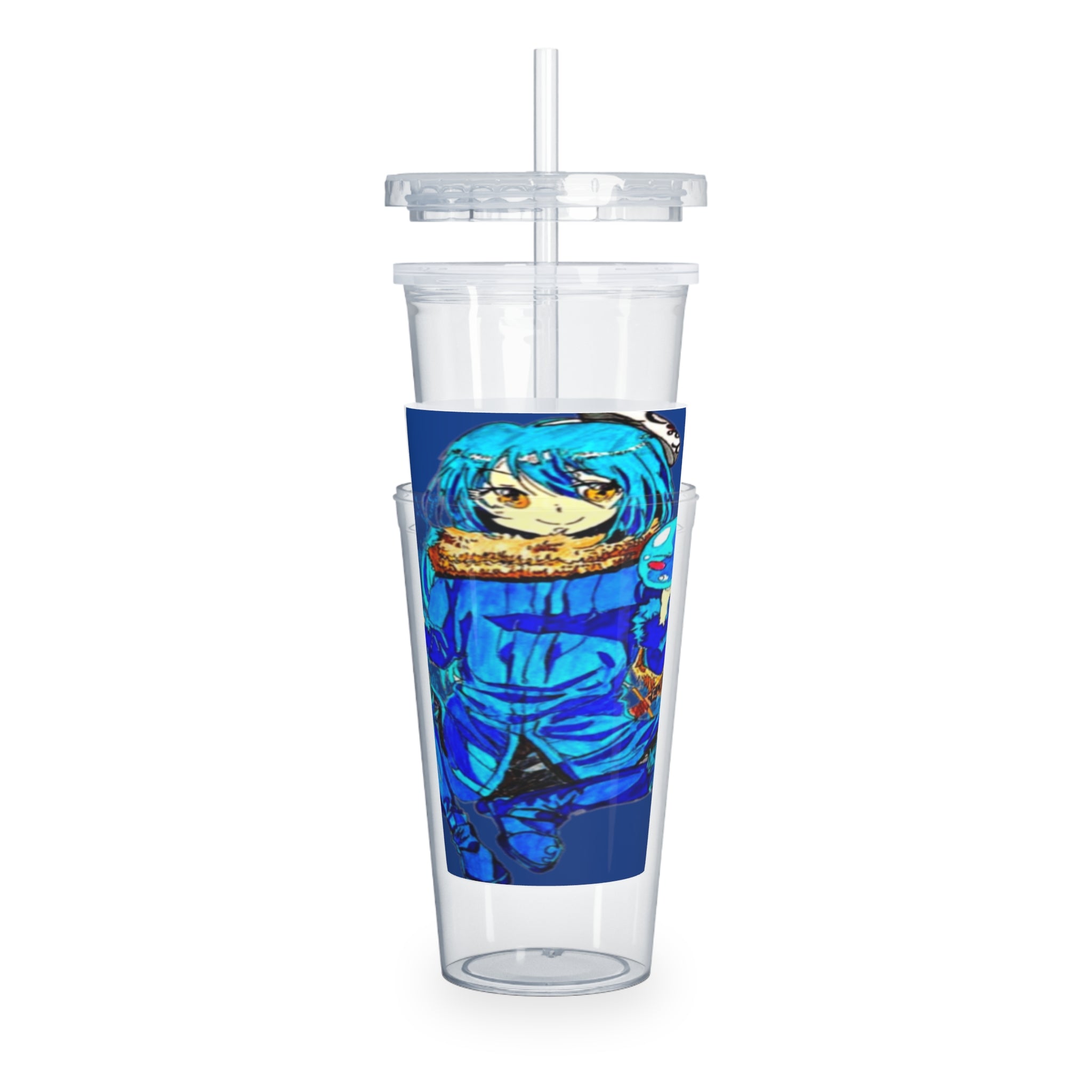 As a Slime Plastic Tumbler with Straw