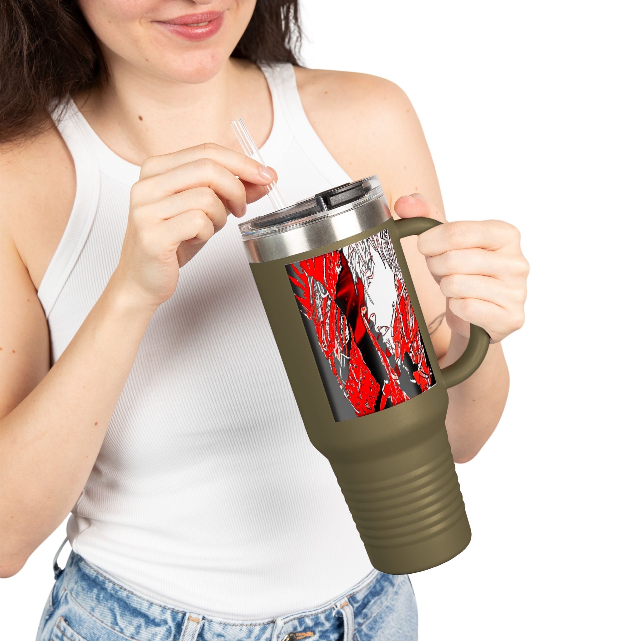 Stylish Insulated Travel Mug - 40oz with Eye-Catching Artwork