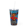 Load image into Gallery viewer, Melanin queen Plastic Tumbler with Straw
