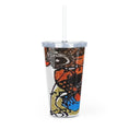 Load image into Gallery viewer, Black girl vibes Plastic Tumbler with Straw
