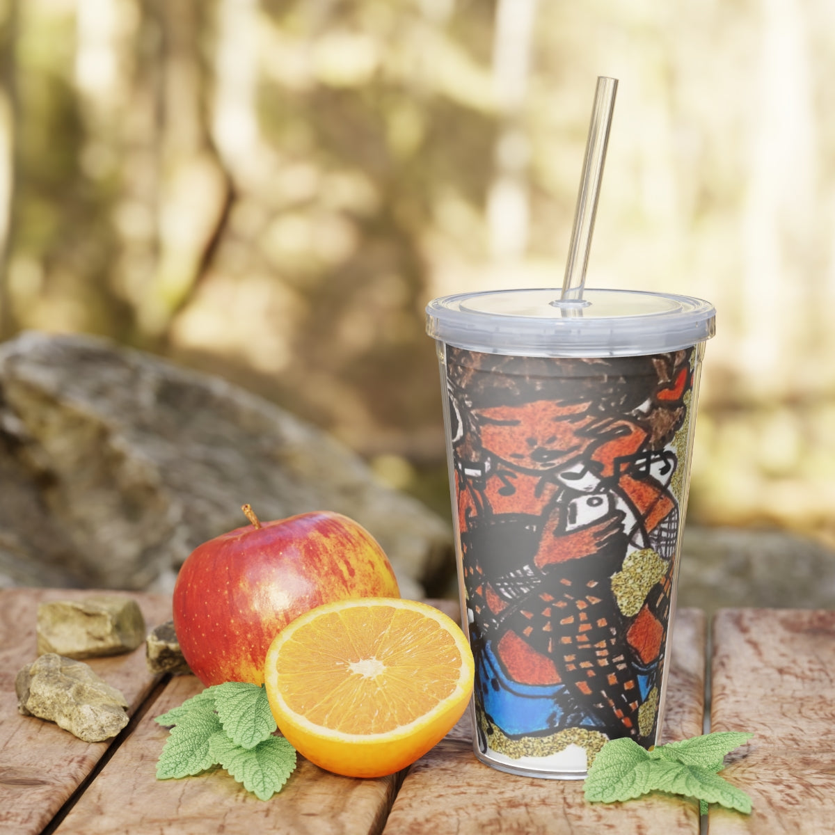 Black girl vibes Plastic Tumbler with Straw