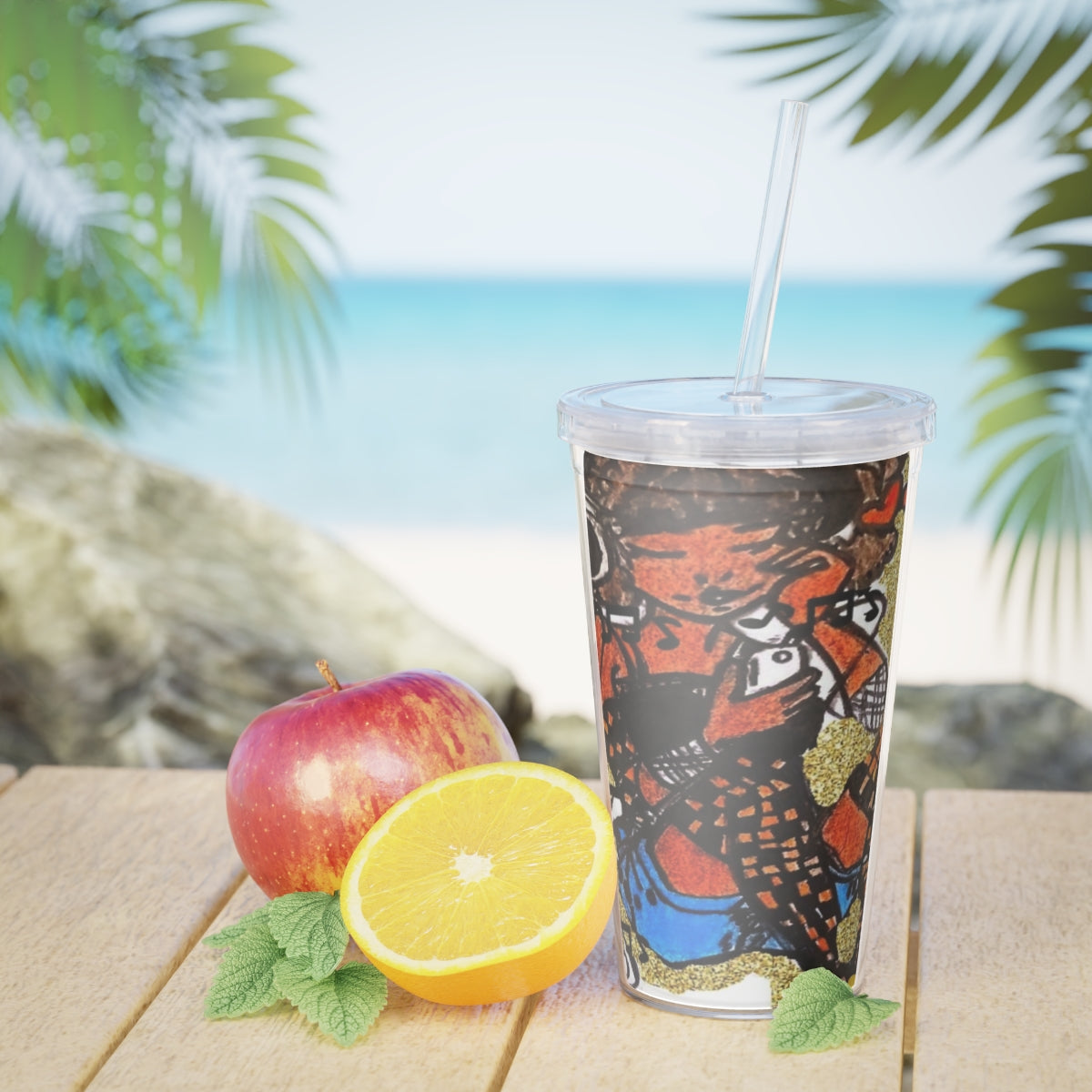 Black girl vibes Plastic Tumbler with Straw
