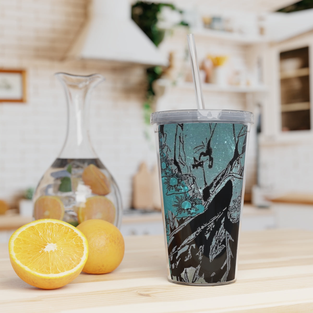 Headless horse man Celty Plastic Tumbler with Straw