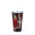 Load image into Gallery viewer, Chained Plastic Tumbler with Straw
