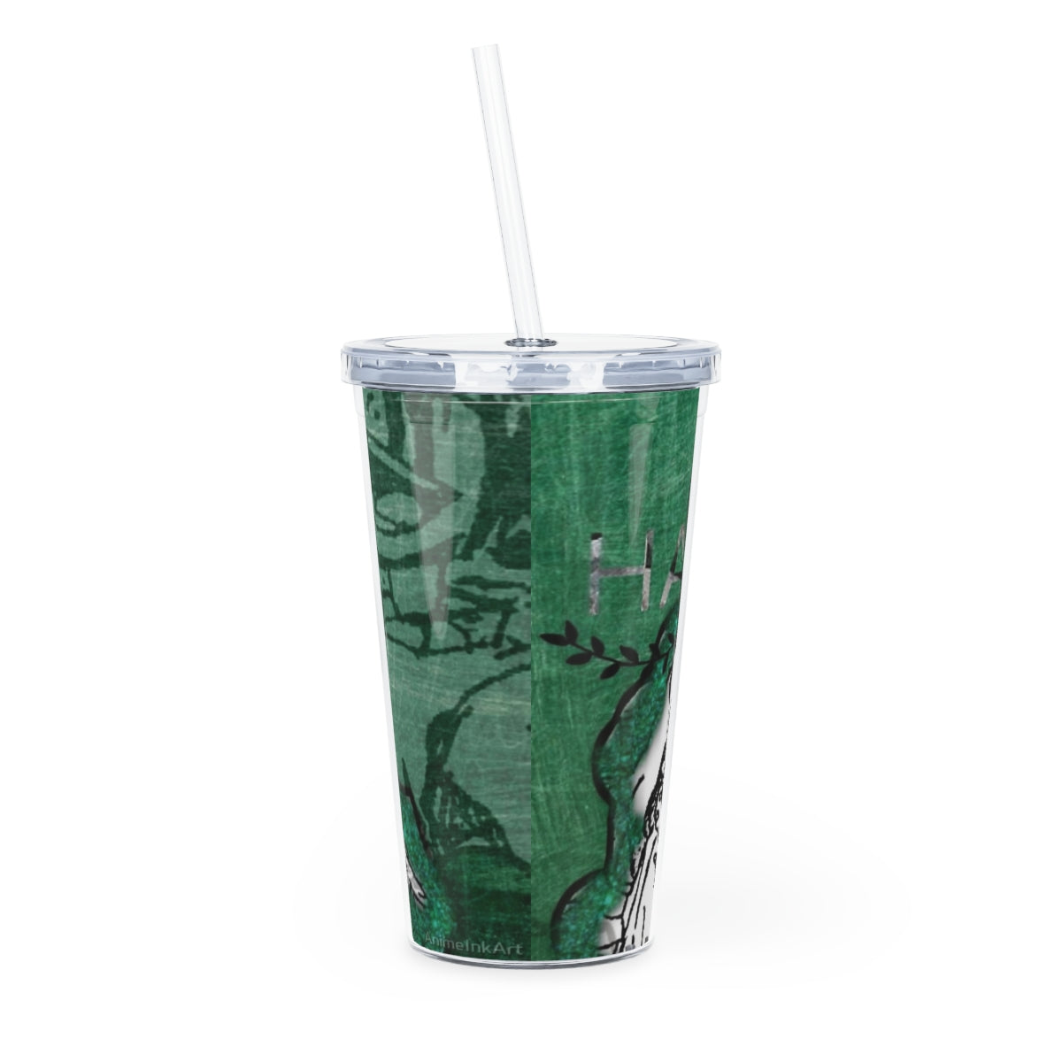 Ha You fool Plastic Tumbler with Straw