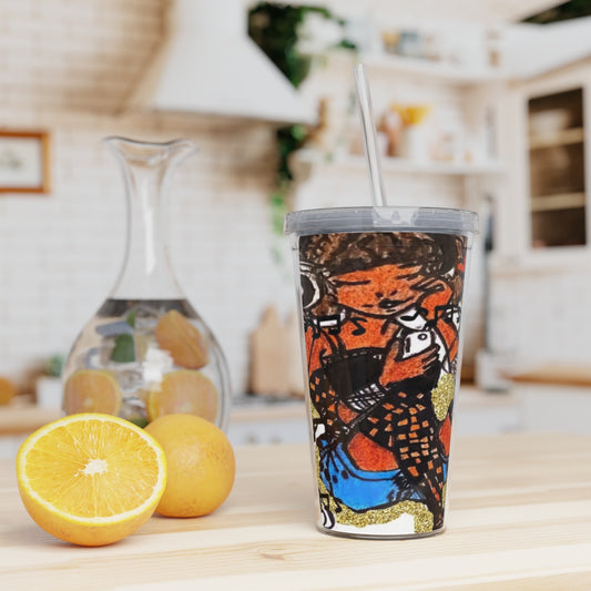 Black girl vibes Plastic Tumbler with Straw